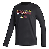 T-shirt à manches longues adidas Nebraska Huskers Honoring Black Excellence pour homme