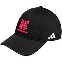 Casquette ajustable noire adidas Nebraska Huskers pour homme
