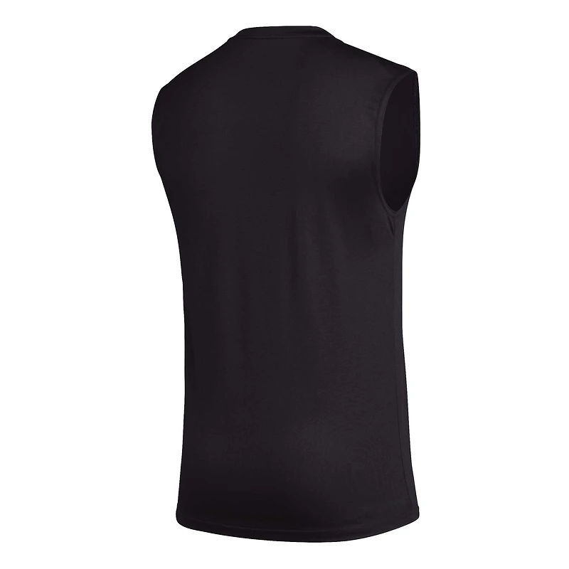Men's adidas Black Nebraska Huskers Sideline AEROREADY Pregame Tank Top