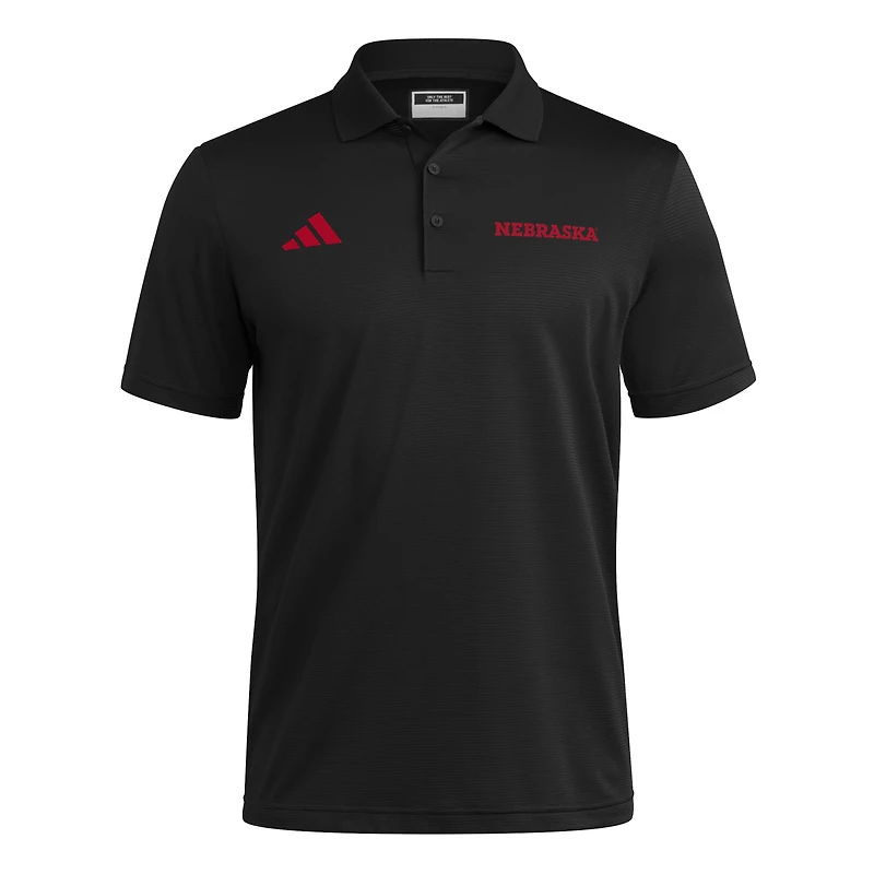 Polo ottoman Ultimate 365 Nebraska Huskers noir adidas pour homme