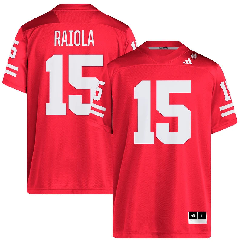 Maillot de footballeur adidas Dylan Raiola Scarlet Nebraska Huskers NIL pour homme