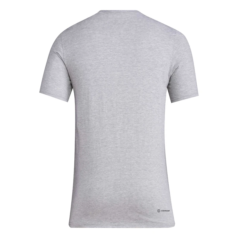T-shirt d'avant-match Adidas Nebraska Huskers AEROREADY gris chiné pour homme