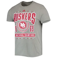 Men's adidas Heathered Gray Nebraska Huskers Reminisce Tri-Blend T-Shirt
