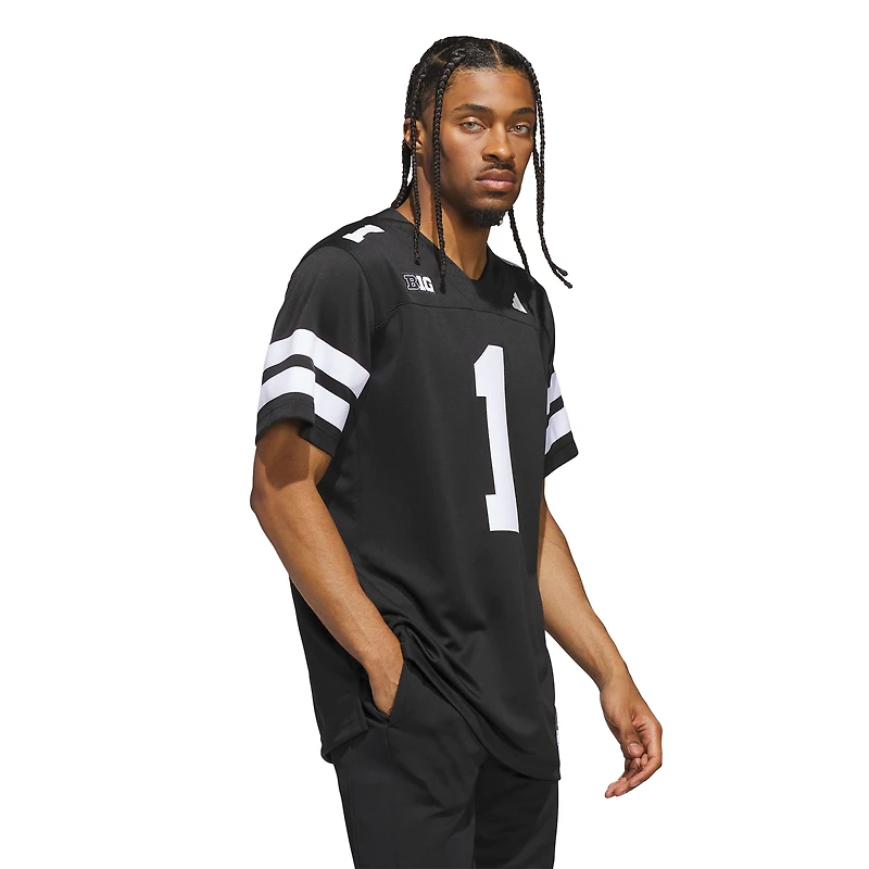 Maillot noir alternatif Premier des Nebraska Huskers pour homme adidas #1