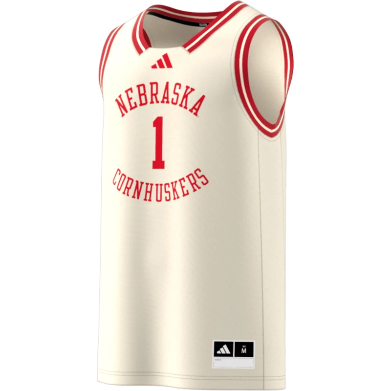Maillot réplique Swingman adidas #1 crème Nebraska Huskers pour homme