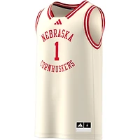 Maillot réplique Swingman adidas #1 crème Nebraska Huskers pour homme