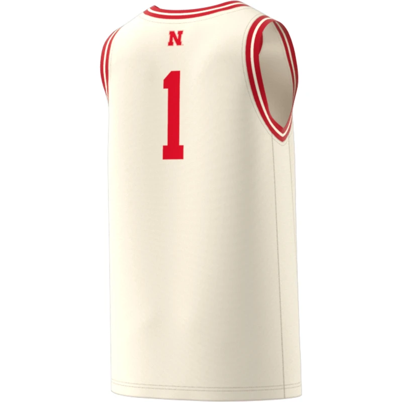 Maillot réplique Swingman adidas #1 crème Nebraska Huskers pour homme