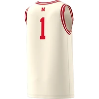 Maillot réplique Swingman adidas #1 crème Nebraska Huskers pour homme