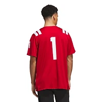 Men's adidas #1 White Nebraska Huskers Away Premier Football Jersey