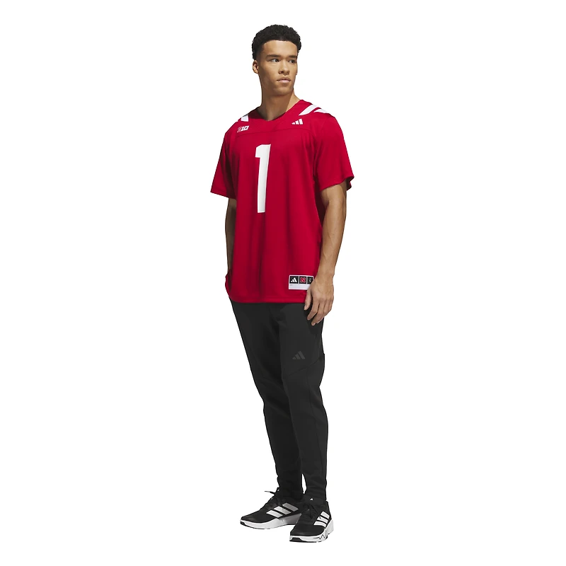 Men's adidas #1 White Nebraska Huskers Away Premier Football Jersey