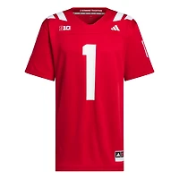 Men's adidas #1 White Nebraska Huskers Away Premier Football Jersey