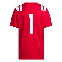 Maillot de football américain adidas n°1 blanc Nebraska Huskers extérieur Premier pour homme
