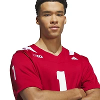 Men's adidas #1 White Nebraska Huskers Away Premier Football Jersey