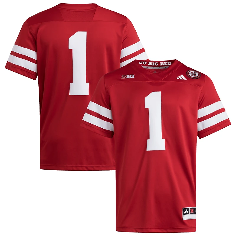 Men's adidas #1 White Nebraska Huskers Premier Jersey