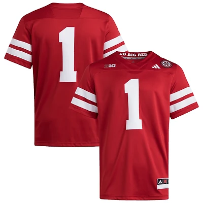 Men's adidas #1 Scarlet Nebraska Huskers Premier Jersey