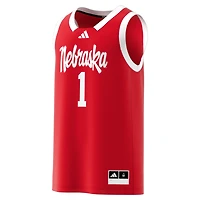Men's adidas #1 Scarlet Nebraska Huskers Replica Swingman Jersey
