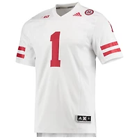 Maillot de football adidas #1 Nebraska Huskers Team Premier pour homme, blanc