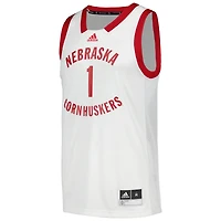Maillot adidas #1 Nebraska Huskers Team Swingman pour hommes, blanc