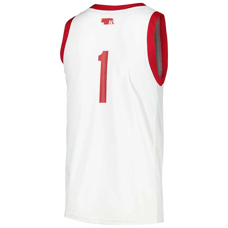 Maillot adidas #1 Nebraska Huskers Team Swingman pour hommes, blanc