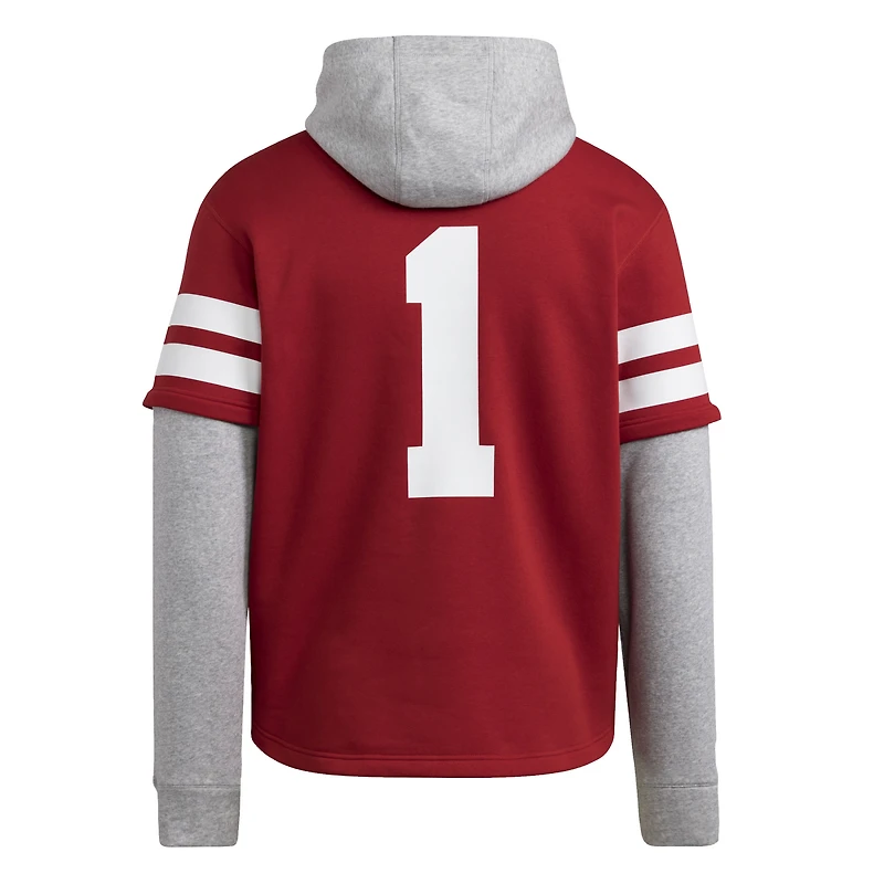 Sweat à capuche rouge adidas Nebraska Huskers pour homme