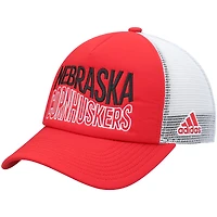 Casquette Snapback Wave Foam Trucker Huskers du Nebraska rouge/blanc adidas pour homme