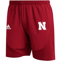 Short d'entraînement adidas Scarlet Nebraska Huskers 2021 Sideline AEROREADY pour homme