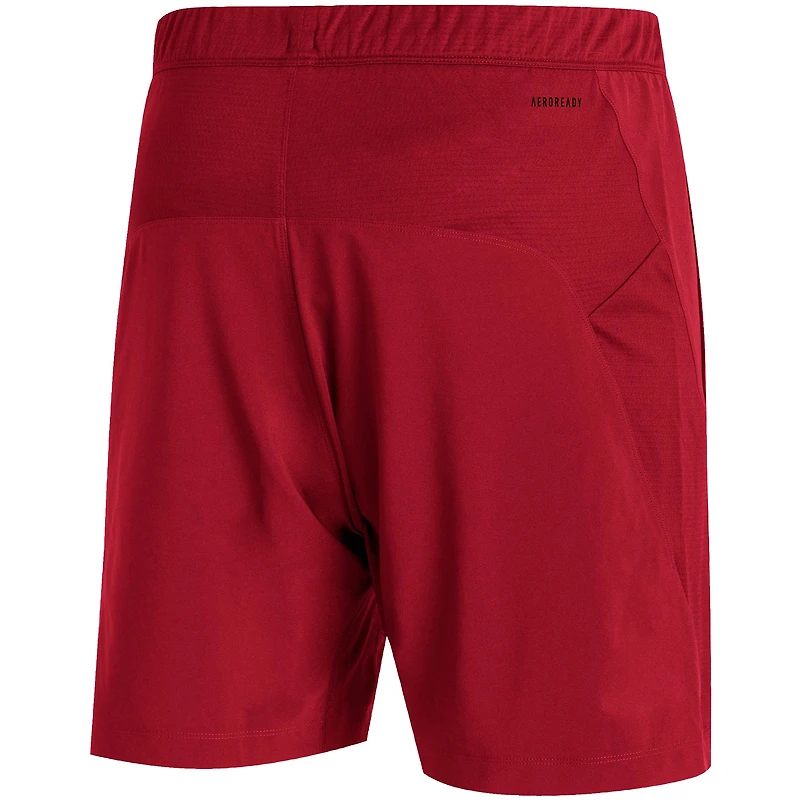 Short d'entraînement adidas Scarlet Nebraska Huskers 2021 Sideline AEROREADY pour homme