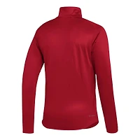adidas Scarlet Nebraska Huskers 2023 Sideline AEROREADY Haut à demi-zip pour homme