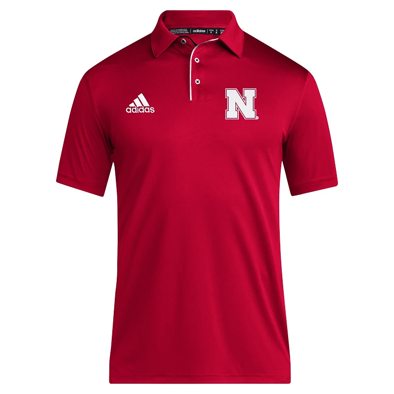 Polo adidas Scarlet Nebraska Huskers 2024 pour homme