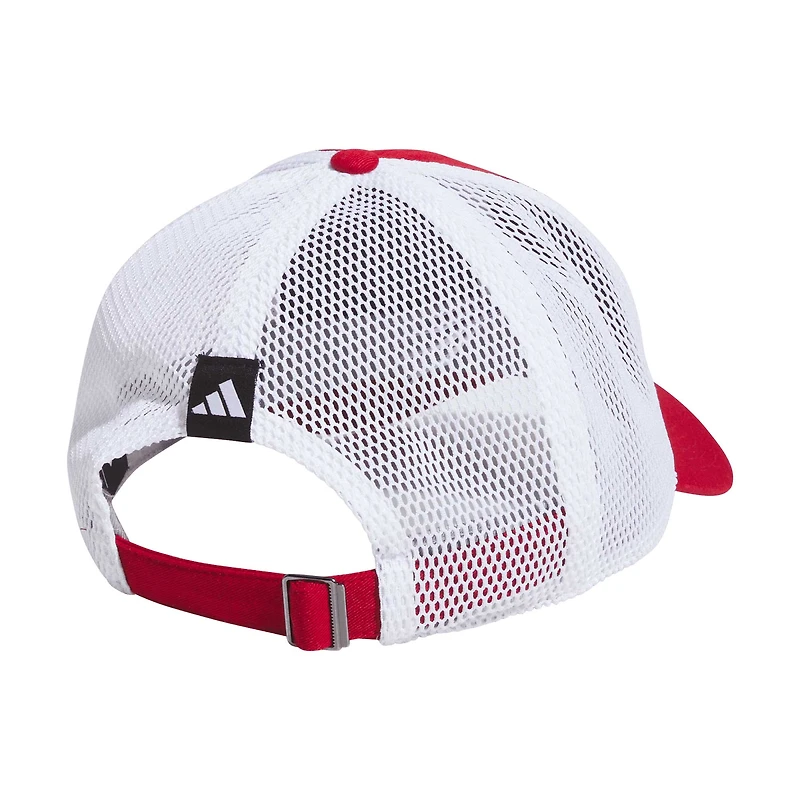 Casquette réglable adidas Scarlet Nebraska Huskers Mascot Slouch Trucker pour hommes