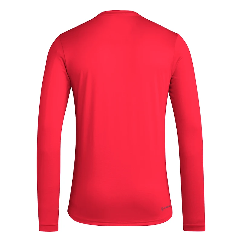 Men's adidas Scarlet Nebraska Huskers On-Court Pregame Long Sleeve T-Shirt
