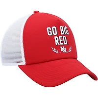 Casquette réglable de camionneur avant en mousse adidas Scarlet Nebraska Huskers Phrase pour hommes
