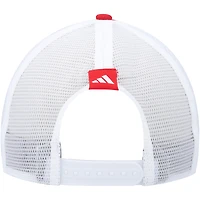 Casquette réglable de camionneur avant en mousse adidas Scarlet Nebraska Huskers Phrase pour hommes