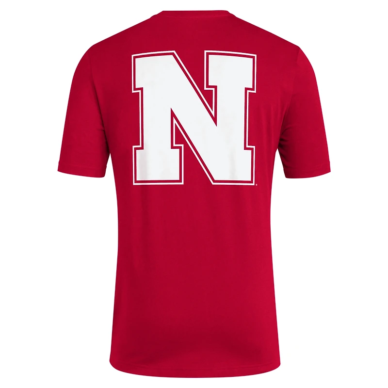 Men's adidas Scarlet Nebraska Huskers Reverse Retro Baseball 2 Hit T-Shirt