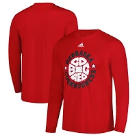 Men's adidas Scarlet Nebraska Huskers  Shooter Long Sleeve T-Shirt