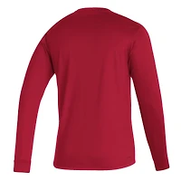 T-shirt à manches longues adidas Scarlet Nebraska Huskers Sideline Creator Practice AEROREADY pour hommes