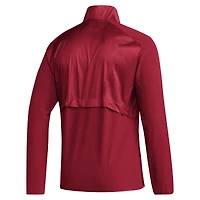 Men's adidas  Scarlet Nebraska Huskers Sideline Quarter-Zip Pullover Top