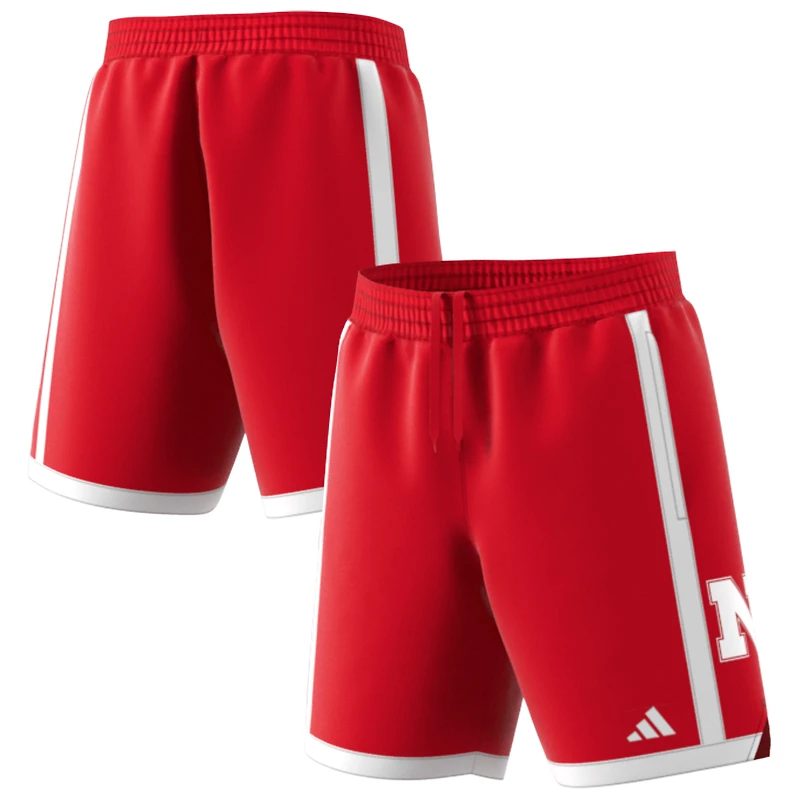Short de basket-ball adidas Scarlet Nebraska Huskers Swingman Replica pour homme