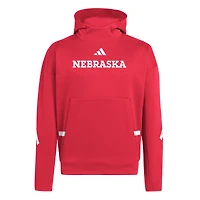 Men's adidas Scarlet Nebraska Huskers Z.N.E. Pullover Hoodie