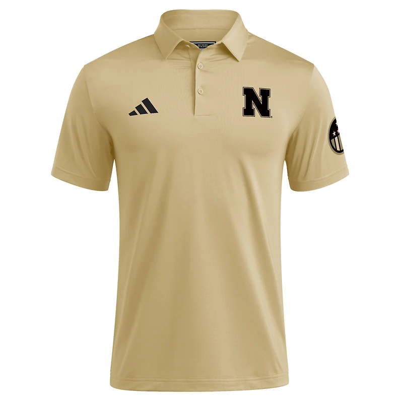 Men's adidas Tan Nebraska Huskers Salute to Service Ultimate365 Solid Polo