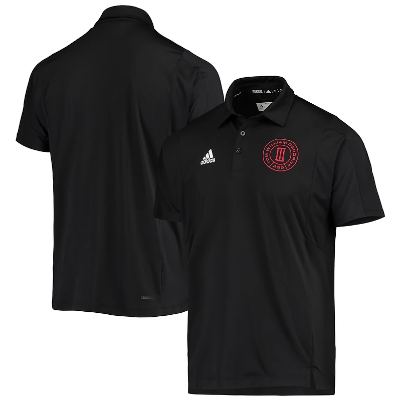Men's adidas Tom Osborne Black Nebraska Huskers 255 Sideline Coordinator AEROREADY Polo