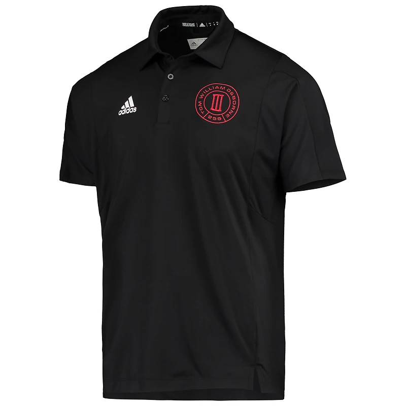 Men's adidas Tom Osborne Black Nebraska Huskers 255 Sideline Coordinator AEROREADY Polo