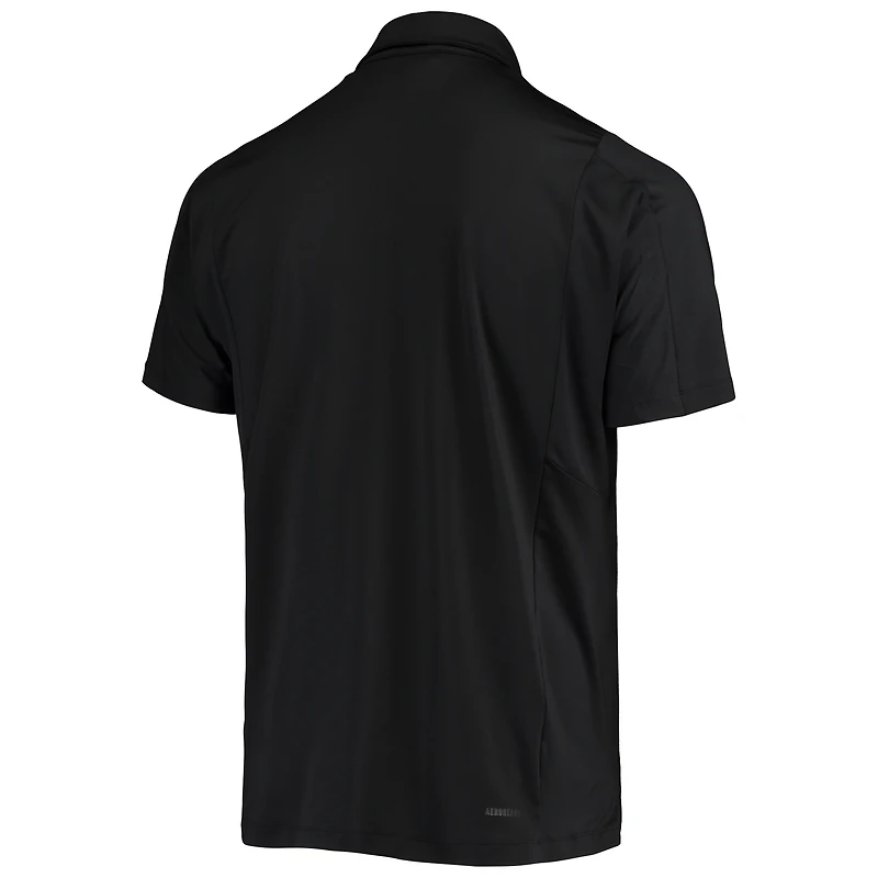 Men's adidas Tom Osborne Black Nebraska Huskers 255 Sideline Coordinator AEROREADY Polo