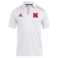 Men's adidas White Nebraska Huskers 2024 Coaches AEROREADY Polo