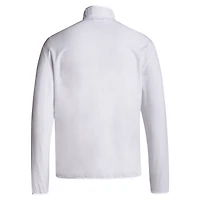 Men's adidas White Nebraska Huskers 2024 Coaches Sideline Half-Zip Jacket