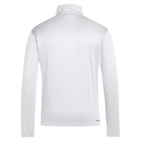 Haut adidas Nebraska Huskers Coaches Sideline à quart de zip pour hommes blanc