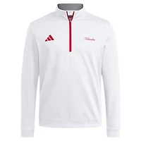 Veste zippée quart de tour adidas blanche Nebraska Huskers pour homme