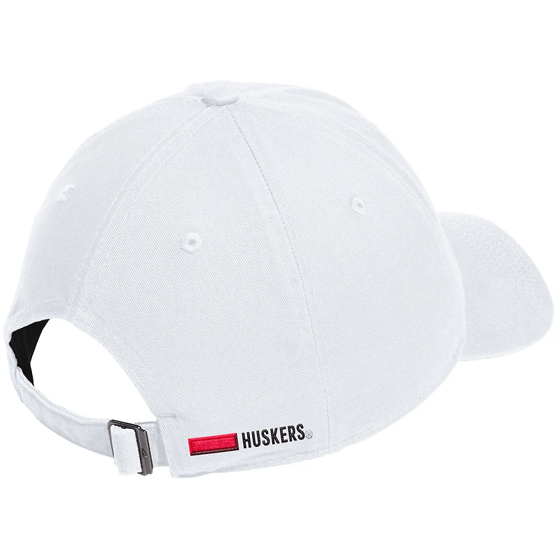 Casquette ajustable blanche adidas Nebraska Huskers pour homme