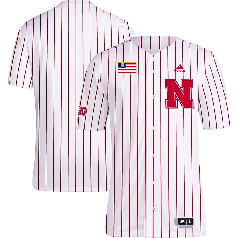 Maillot de baseball adidas Nebraska Huskers Replica pour homme, blanc