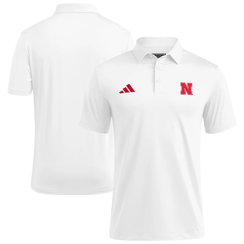 Polo adidas blanc Nebraska Huskers Ultimate 365 pour homme